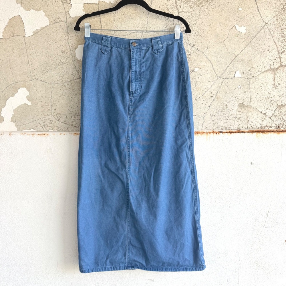 Vintage‎ Denim Maxi Skirt High Waisted Cotton Long Jean Skirt 90s Liz Claiborne